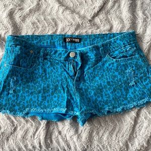 Leopard print jean short